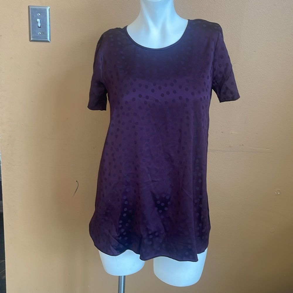 NWT Aritzia Wilfred 100% Silk Cypres Keyhole Back Top Purple Size XXS